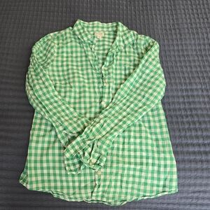J. Crew Green Plaid Shirt M